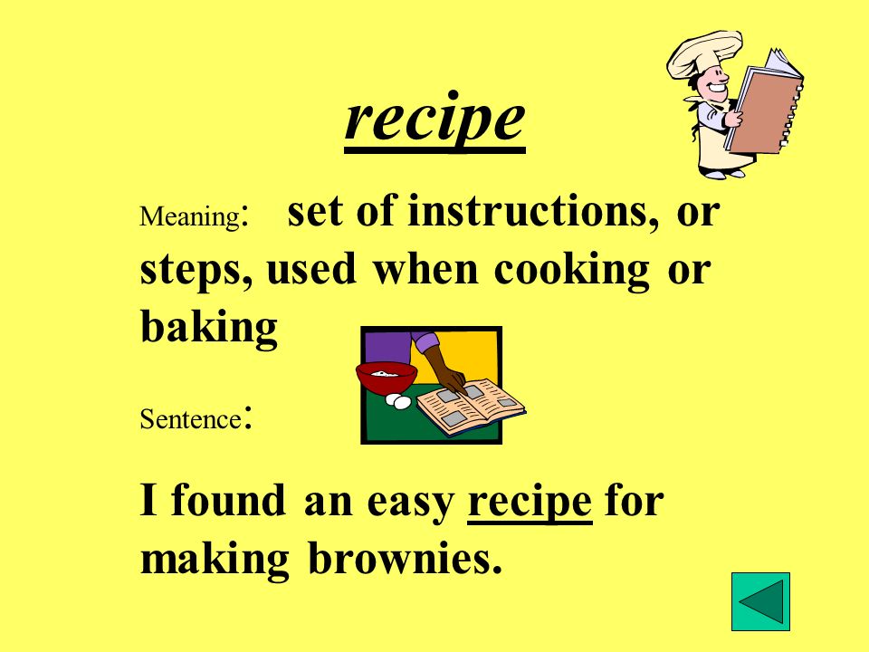 Recipe meaning