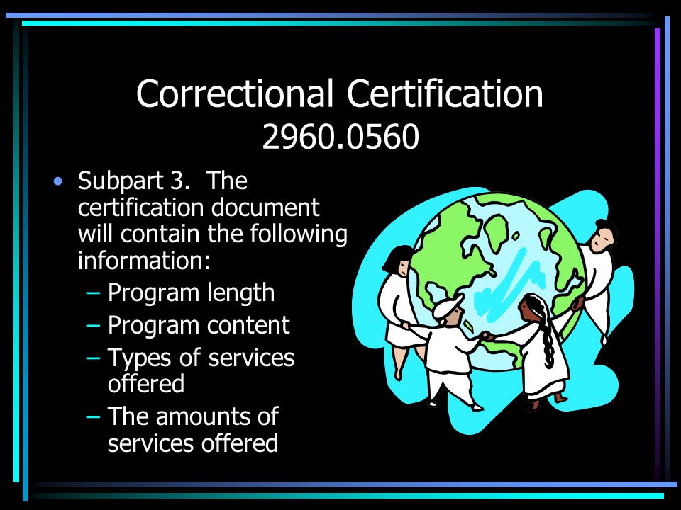 Correctional Certification Subpart 3.