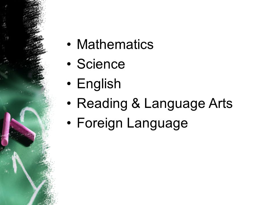 Mathematics Science English Reading & Language Arts Foreign Language