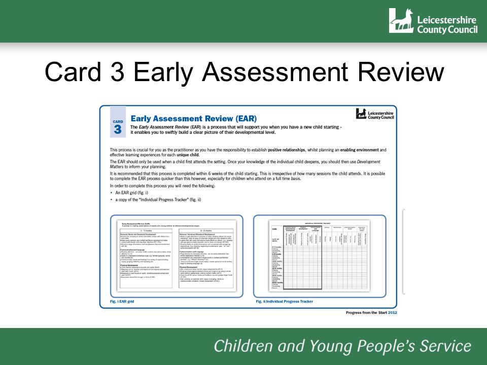 Card 3 Early Assessment Review