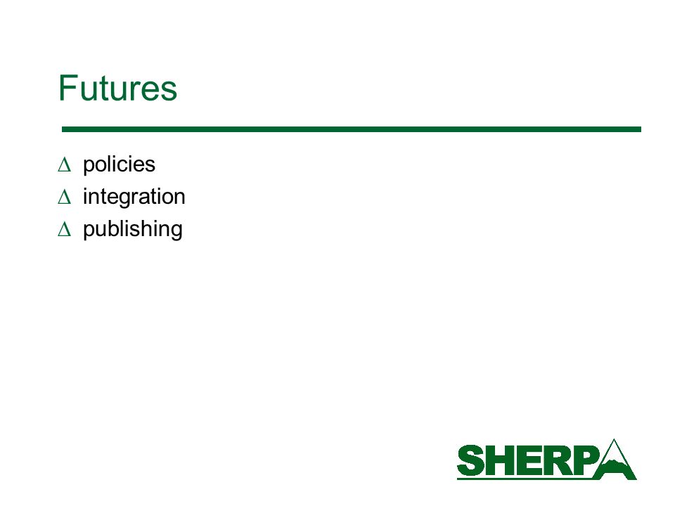 Futures policies integration publishing