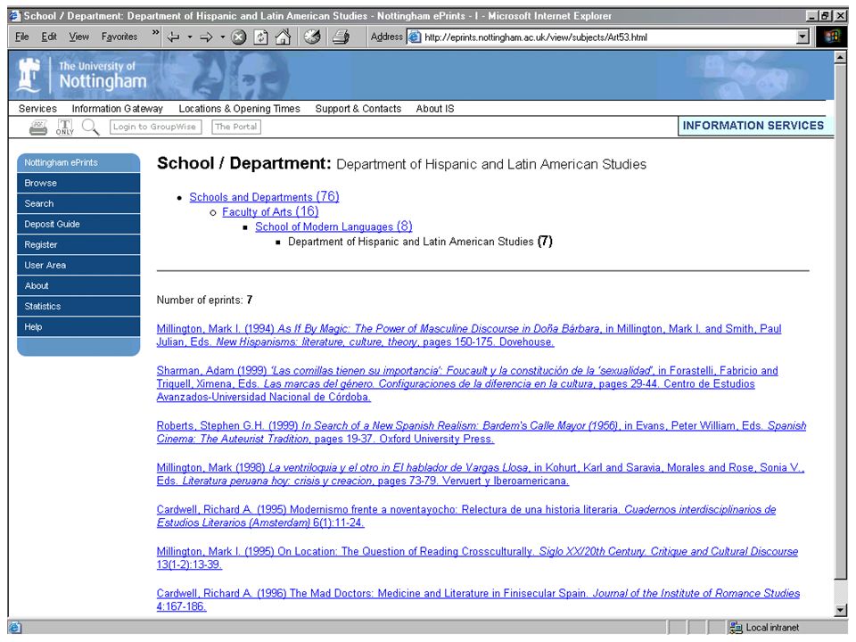 Department page