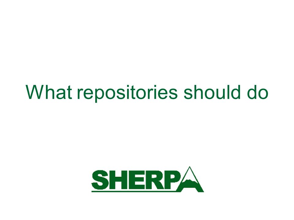What repositories should do