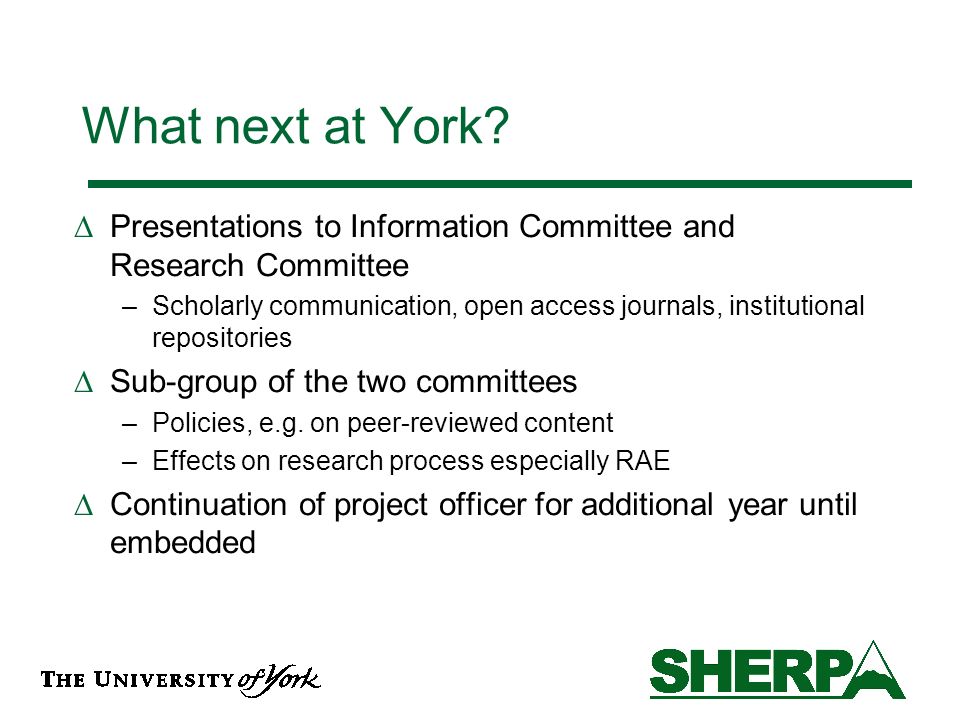 What next at York.