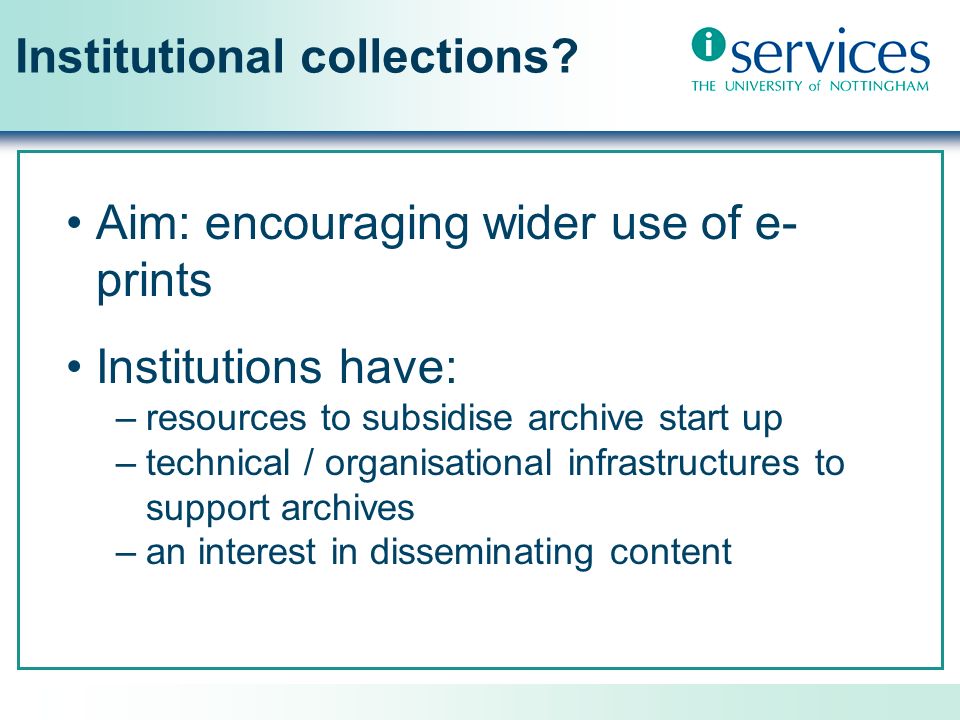 Institutional collections.