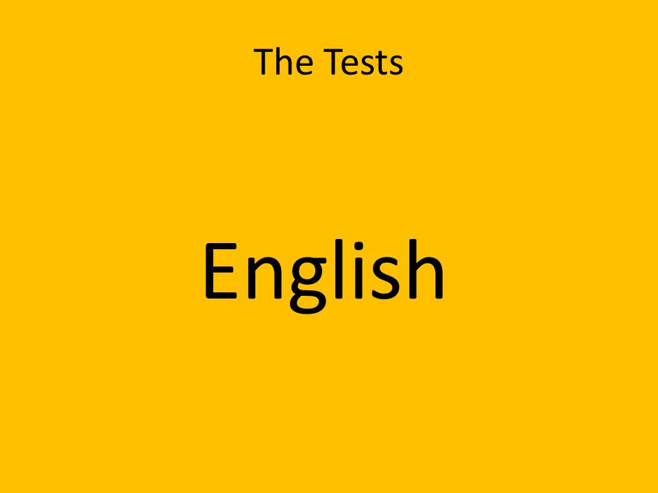 The Tests English