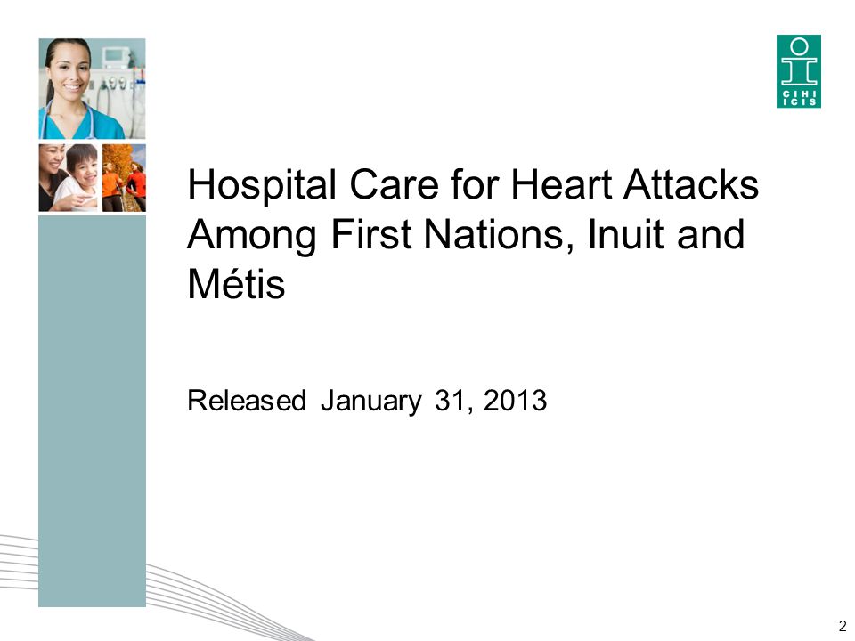 1 Canadian Institute for Health Information. Hospital Care for Heart Attacks  Among First Nations, Inuit and Métis Released January 31, ppt download