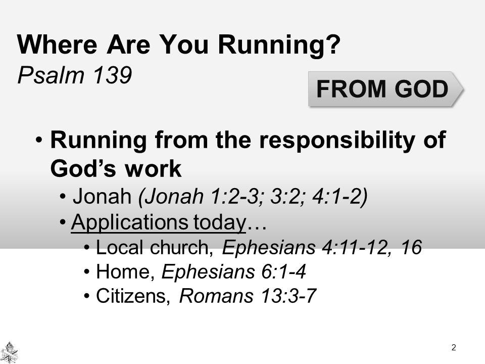 FROM GOD Where Are You Running.