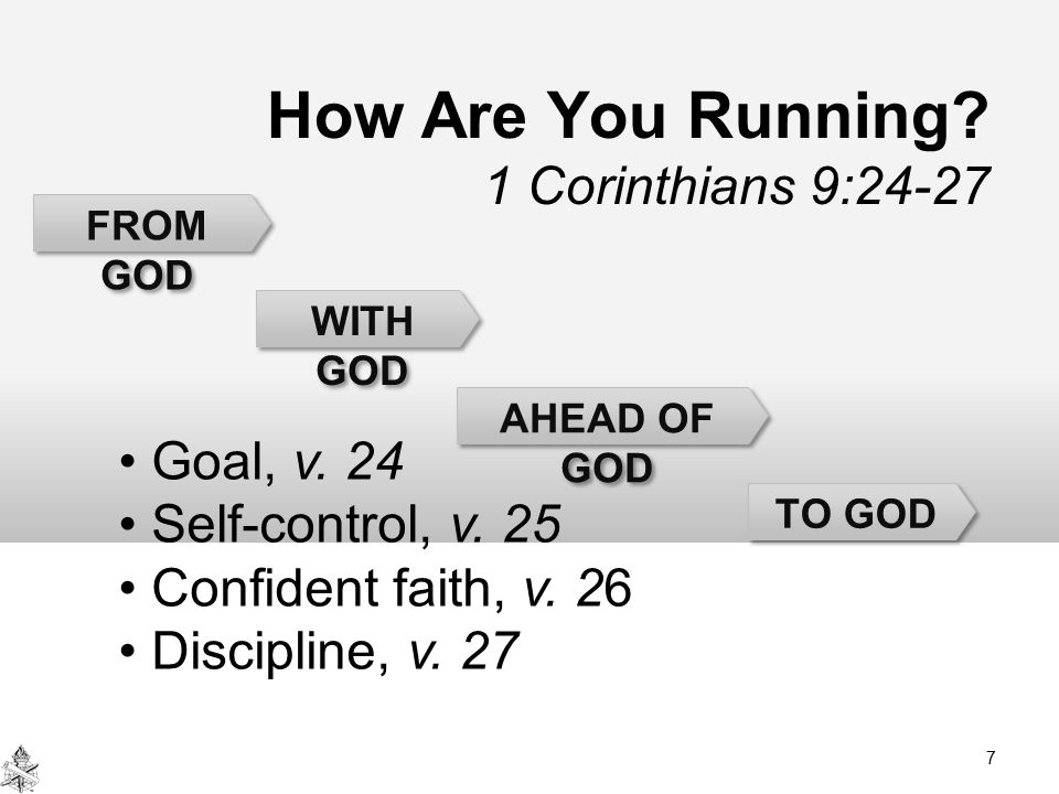 FROM GOD WITH GOD AHEAD OF GOD TO GOD How Are You Running.