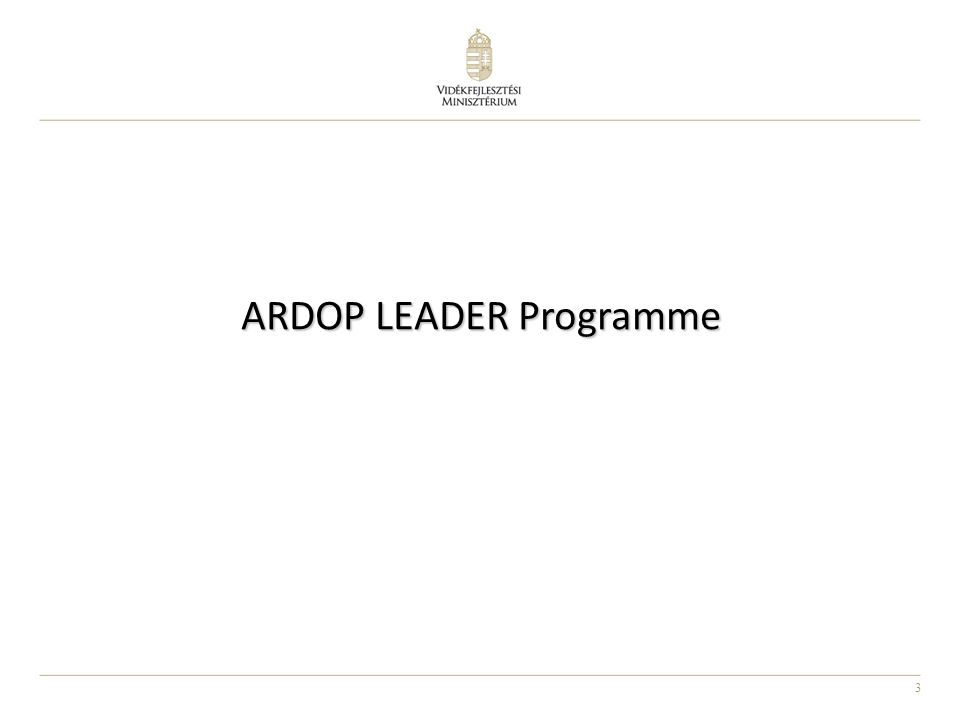 3 ARDOP LEADER Programme
