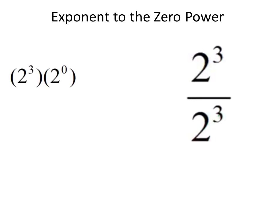 Exponent to the Zero Power
