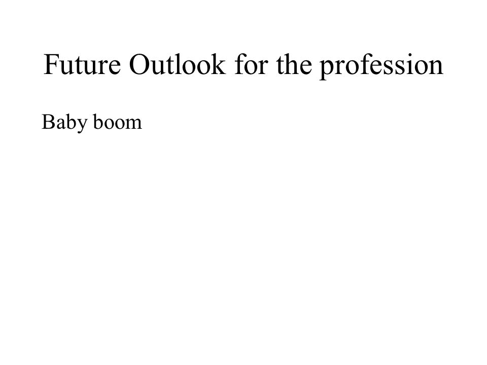 Future Outlook for the profession Baby boom