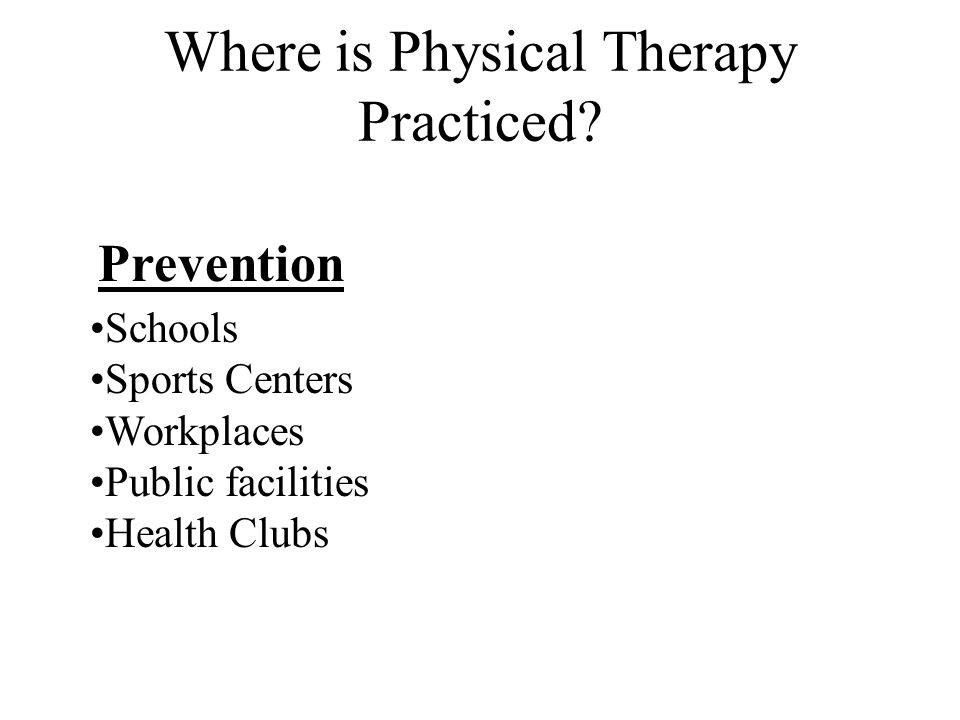 Where is Physical Therapy Practiced.
