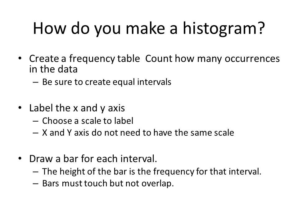 How do you make a histogram.