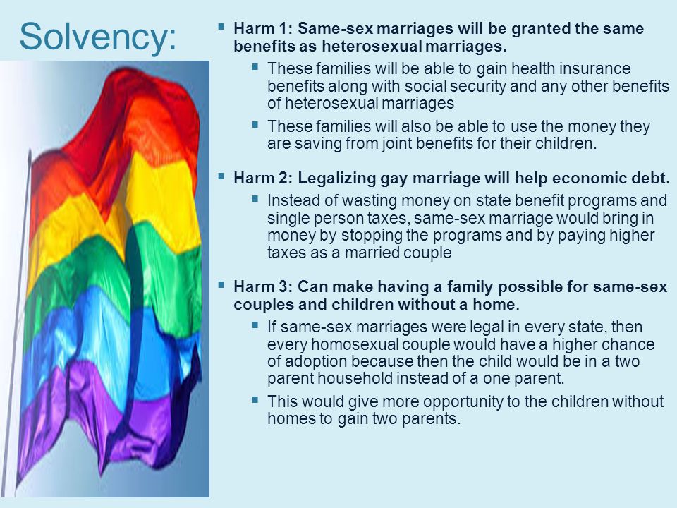 Same sex marriage health benefits