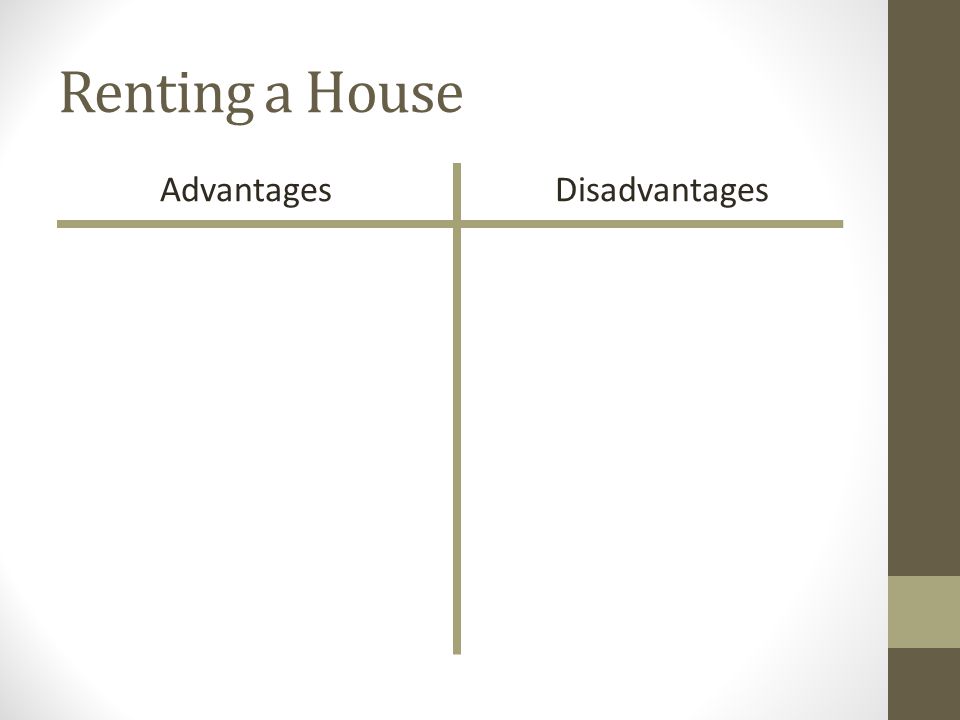 Renting a House AdvantagesDisadvantages