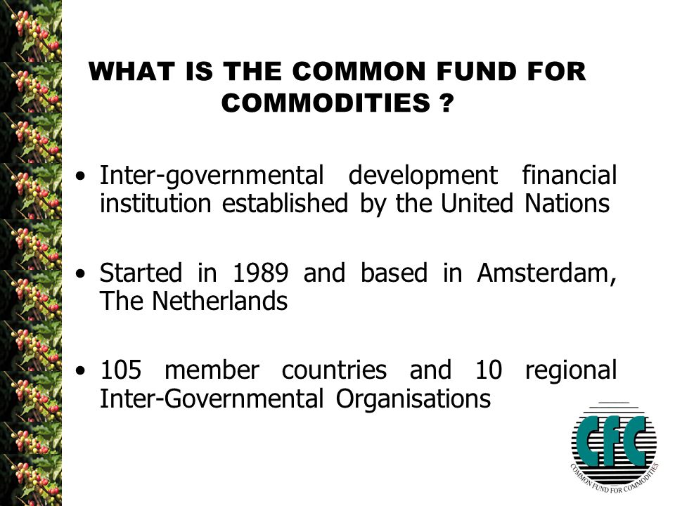 WHAT IS THE COMMON FUND FOR COMMODITIES .