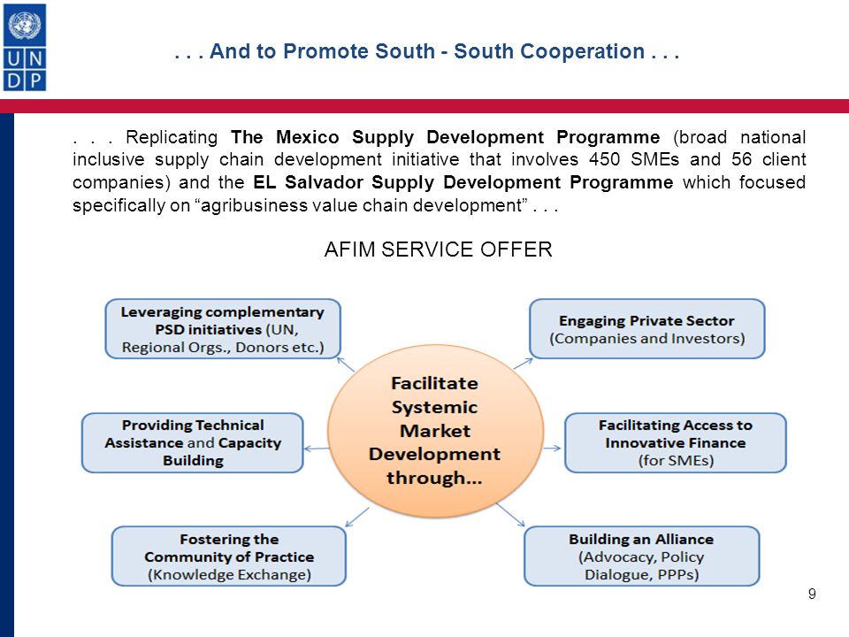 ... And to Promote South - South Cooperation