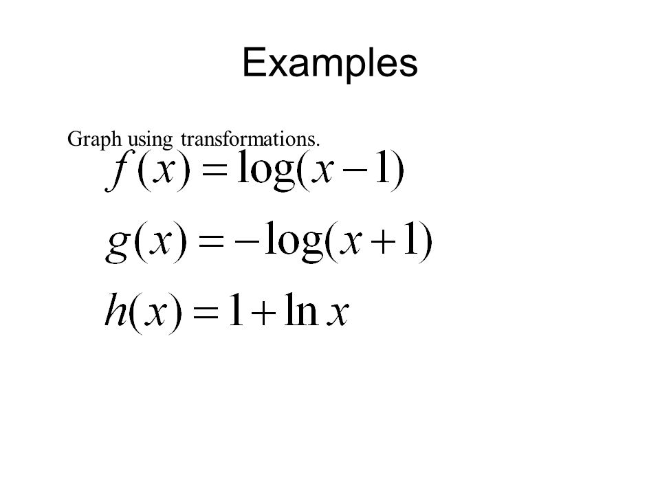Examples Graph using transformations.