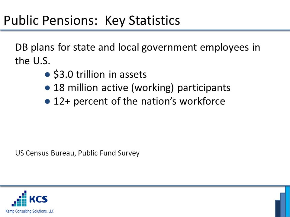 Public Pensions: Key Statistics DB plans for state and local government employees in the U.S.