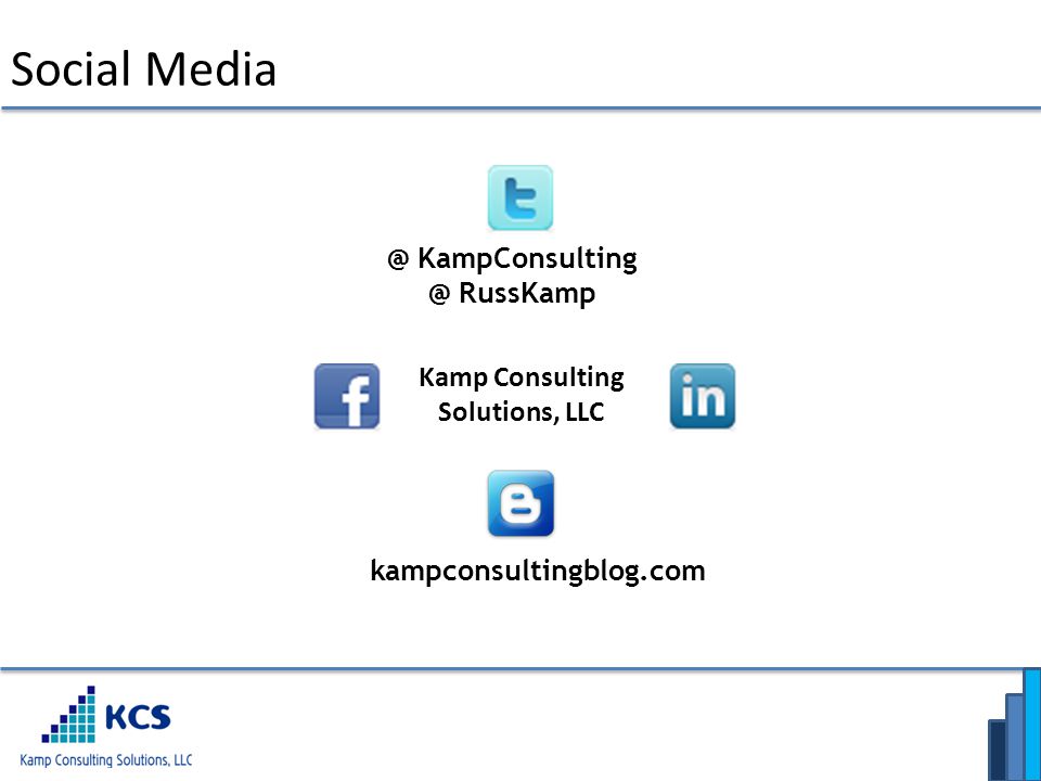 Social  RussKamp kampconsultingblog.com Kamp Consulting Solutions, LLC
