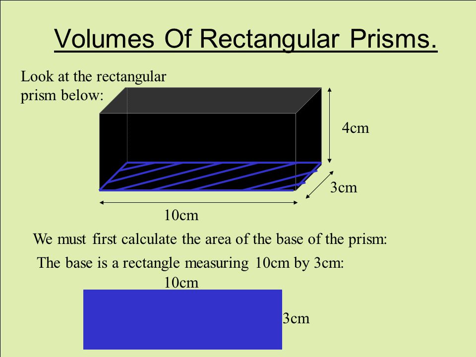 Volumes Of Rectangular Prisms.