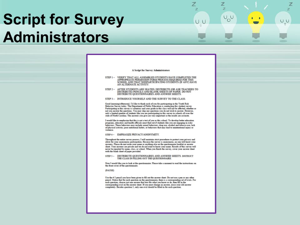 Script for Survey Administrators