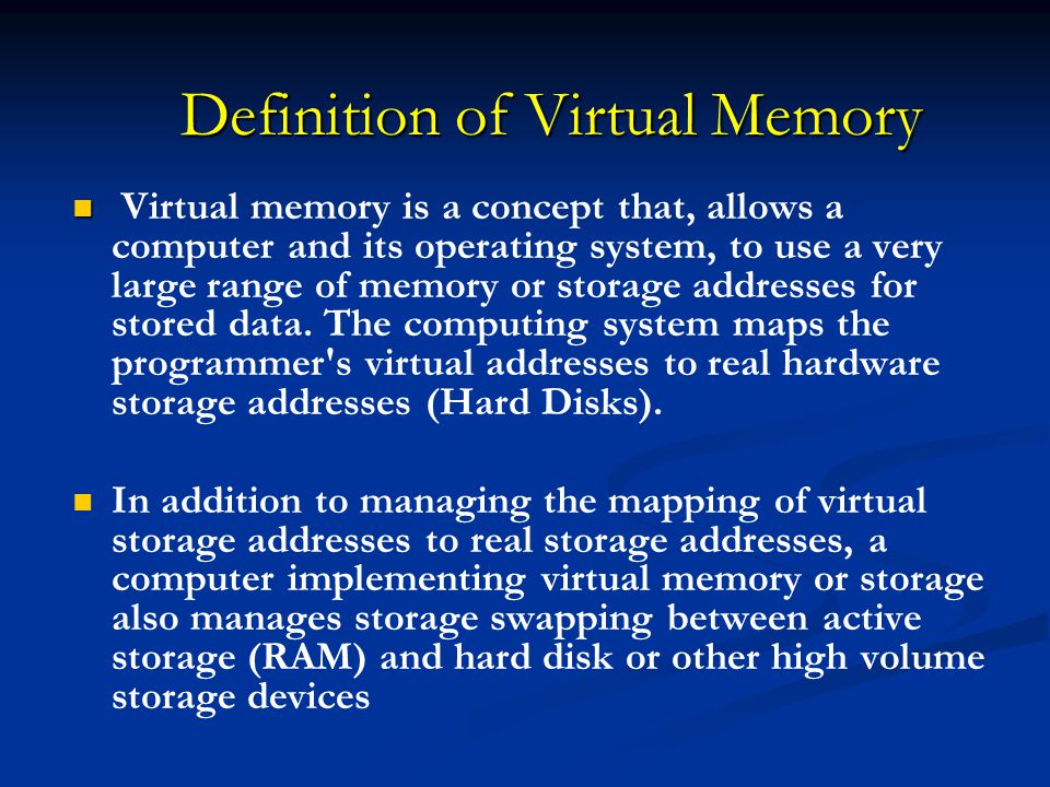ricordo virtuale nel software di sistema ppt