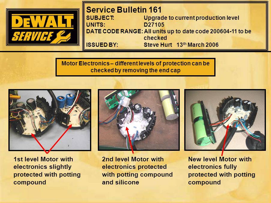 Service Bulletin 161 SUBJECT: Upgrade to current production level UNITS: D27105 DATE CODE RANGE: All units up to date code to be checked ISSUED. -  ppt download