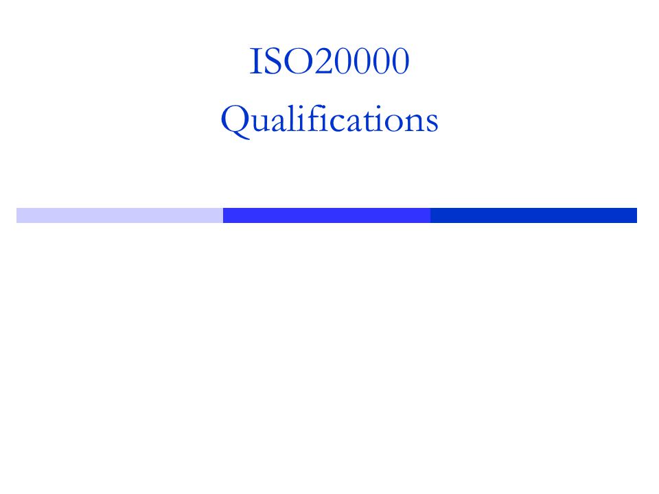 ISO20000 Qualifications