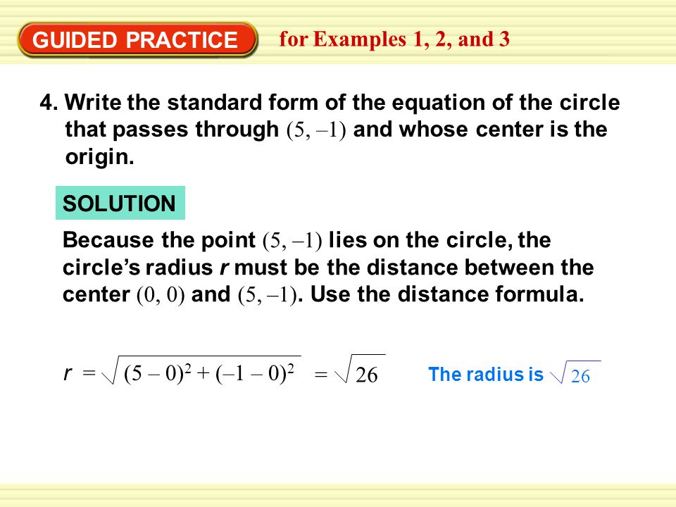 GUIDED PRACTICE for Examples 1, 2, and 3 4.