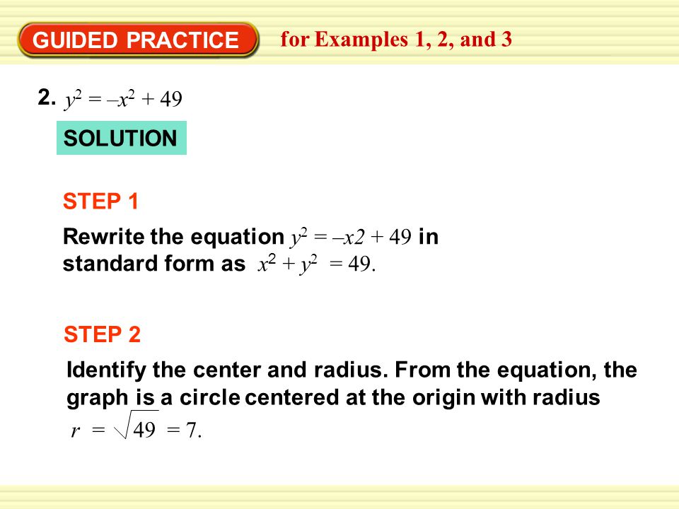 GUIDED PRACTICE for Examples 1, 2, and 3 2.