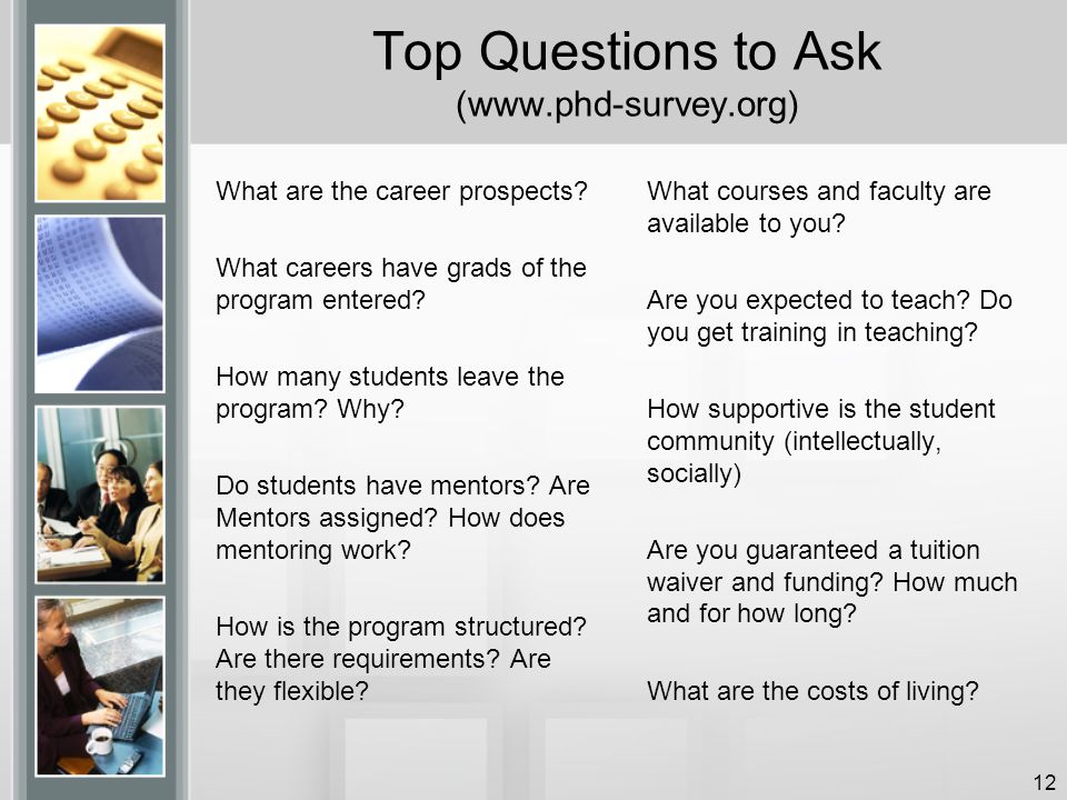Top Questions to Ask (  What are the career prospects.