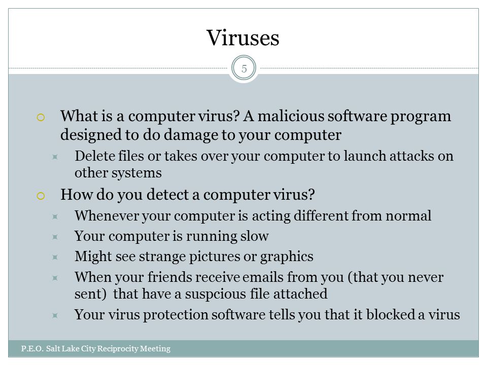 Viruses  What is a computer virus.