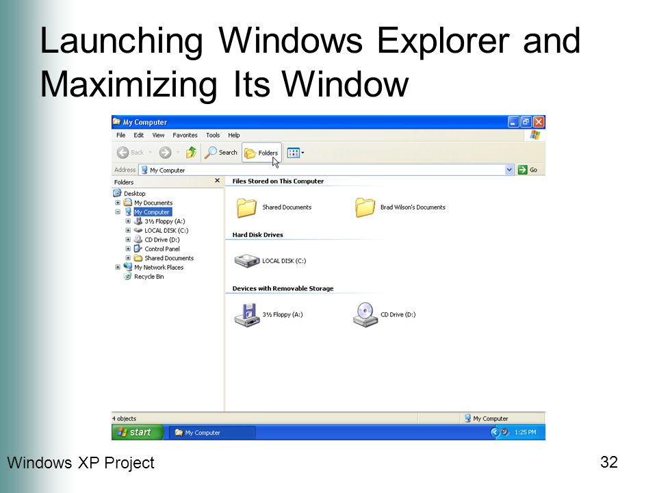 Windows XP Project 32 Launching Windows Explorer and Maximizing Its Window