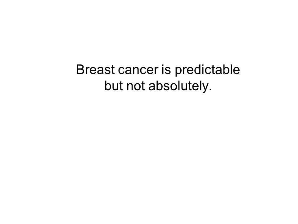 Breast cancer is predictable but not absolutely.
