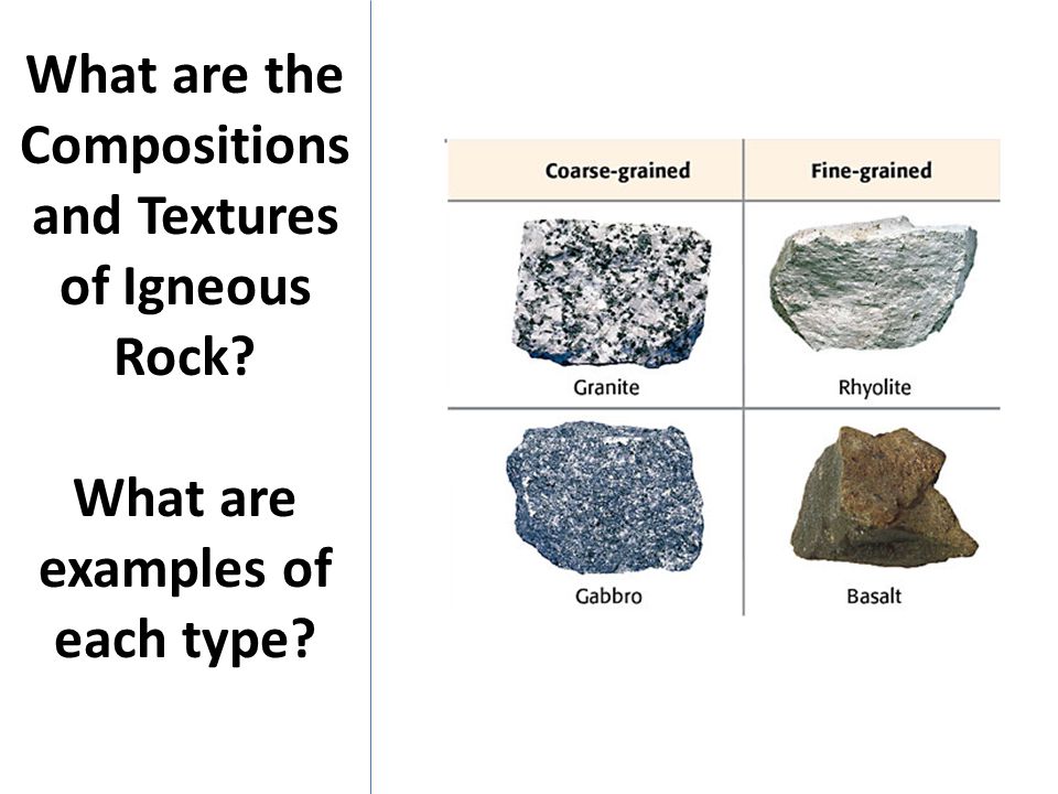 Types of igneous rocks