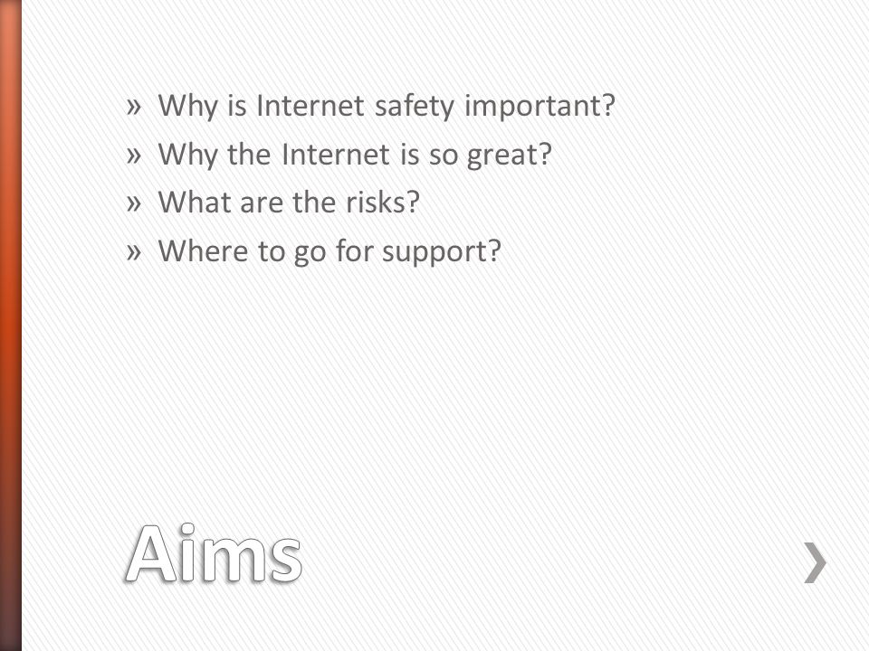 » Why is Internet safety important. » Why the Internet is so great.