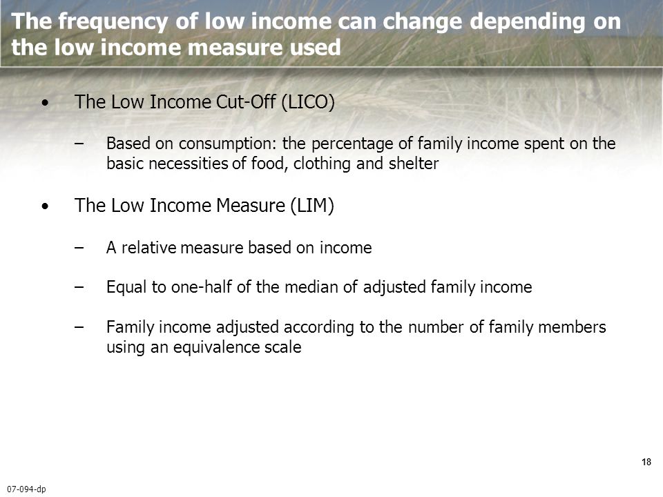 dp Farm, Rural and Urban Families and the Incidence of Low Income in Canada  Second Meeting of the Wye City Group on Statistics on Rural Development. -  ppt download
