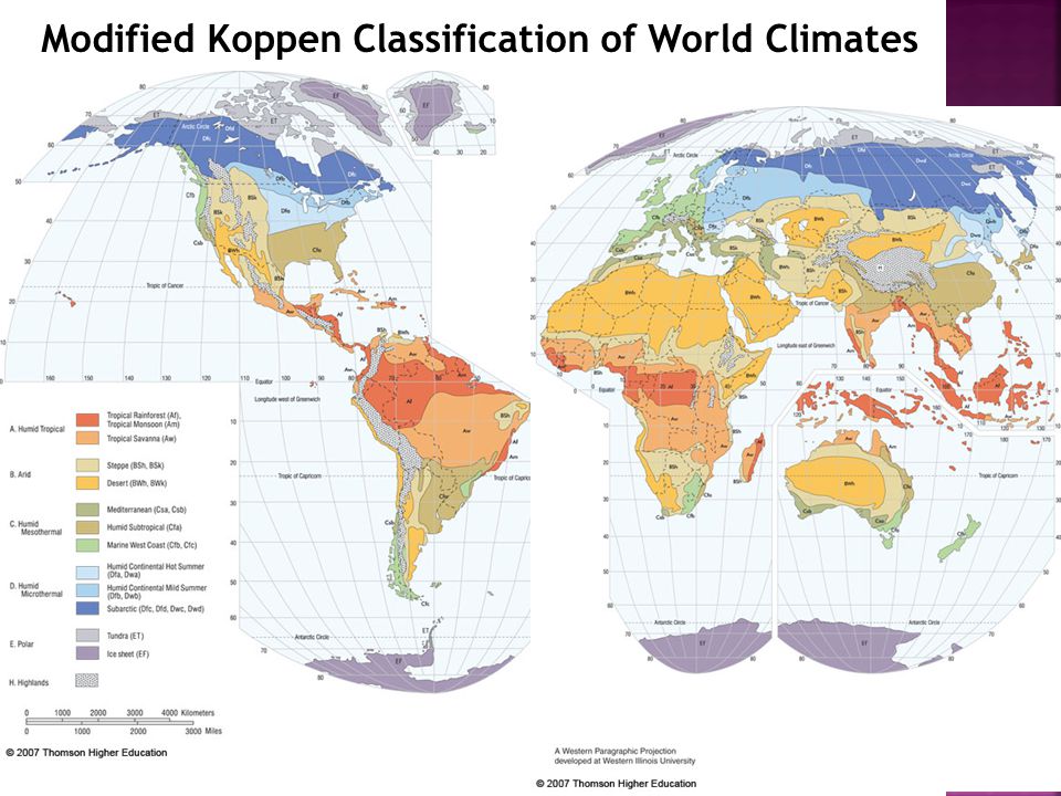 Modified Koppen Classification of World Climates