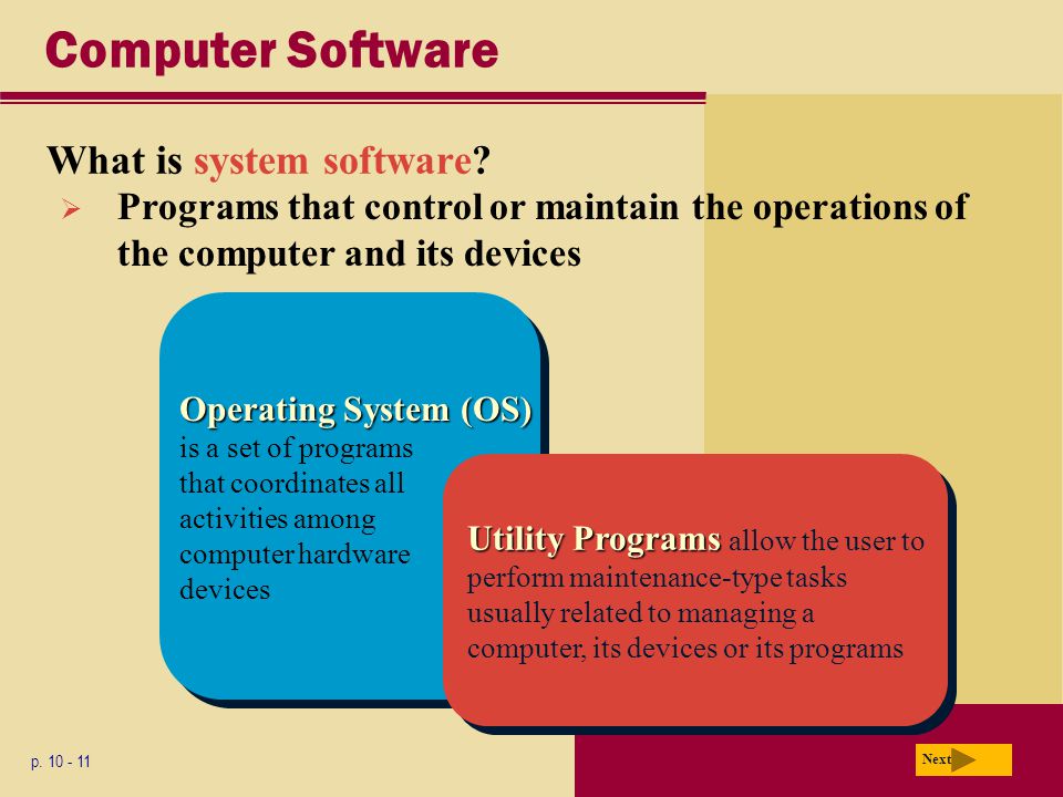 Computer Software What is system software. p.
