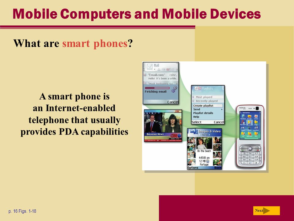Mobile Computers and Mobile Devices What are smart phones.