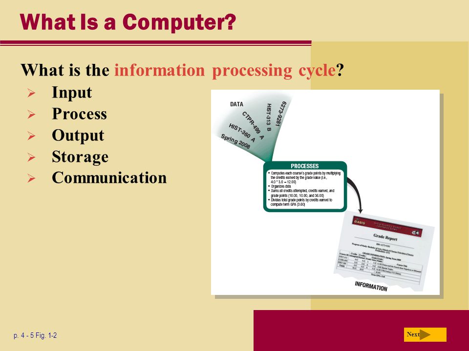 What Is a Computer. What is the information processing cycle.