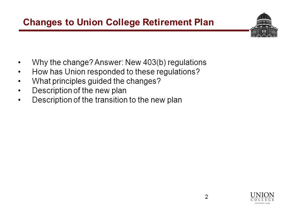 changes to union college