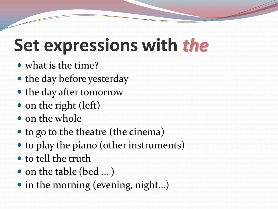 the Set expressions with the what is the time.