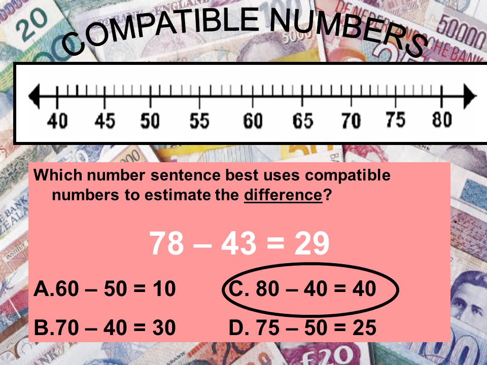 Which number sentence best uses compatible numbers to estimate the difference.