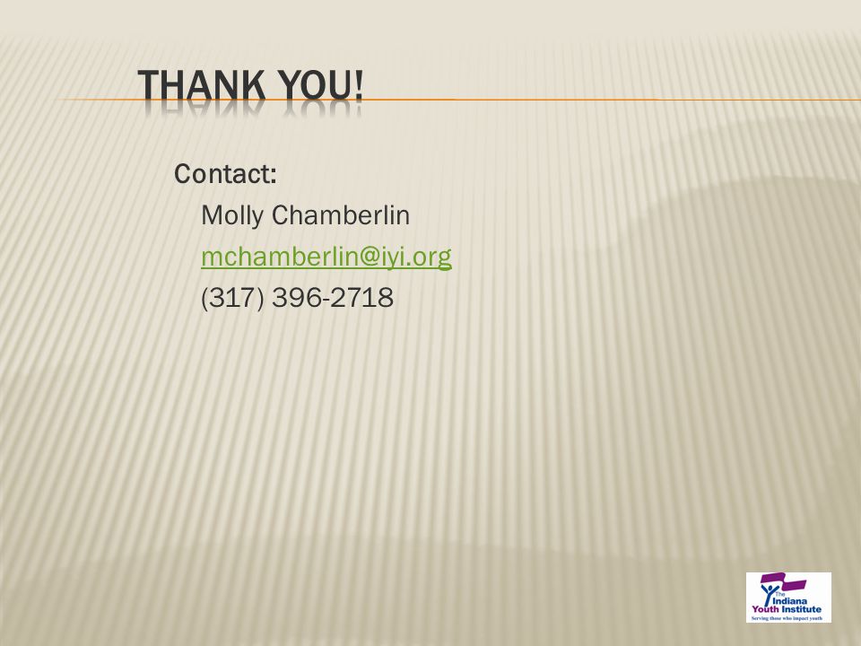 Contact: Molly Chamberlin (317)