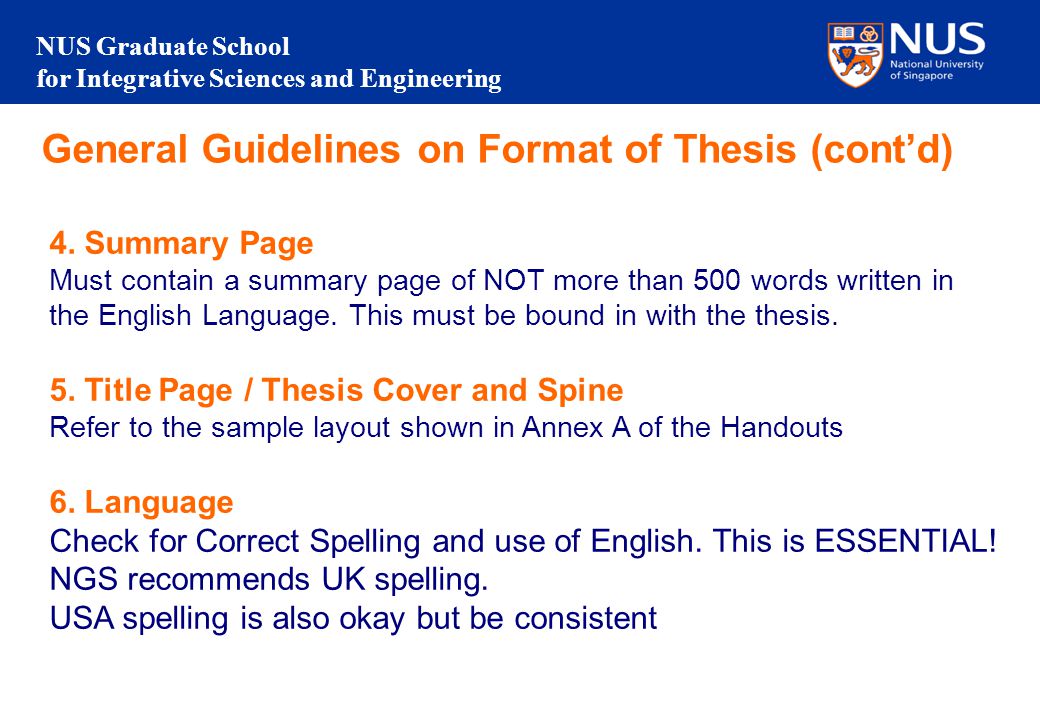 nus phd thesis guidelines