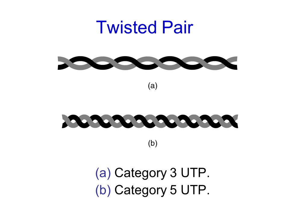 Twisted Pair (a) Category 3 UTP. (b) Category 5 UTP.