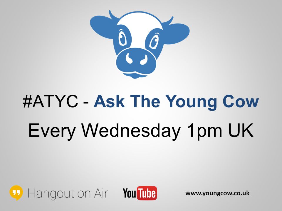 #ATYC - Ask The Young Cow Every Wednesday 1pm UK